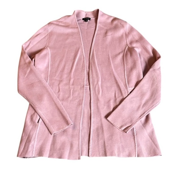 Talbots open cardigan Mauve Pink Cotton blend Size M Casual Pockets Relaxed - Picture 3 of 12